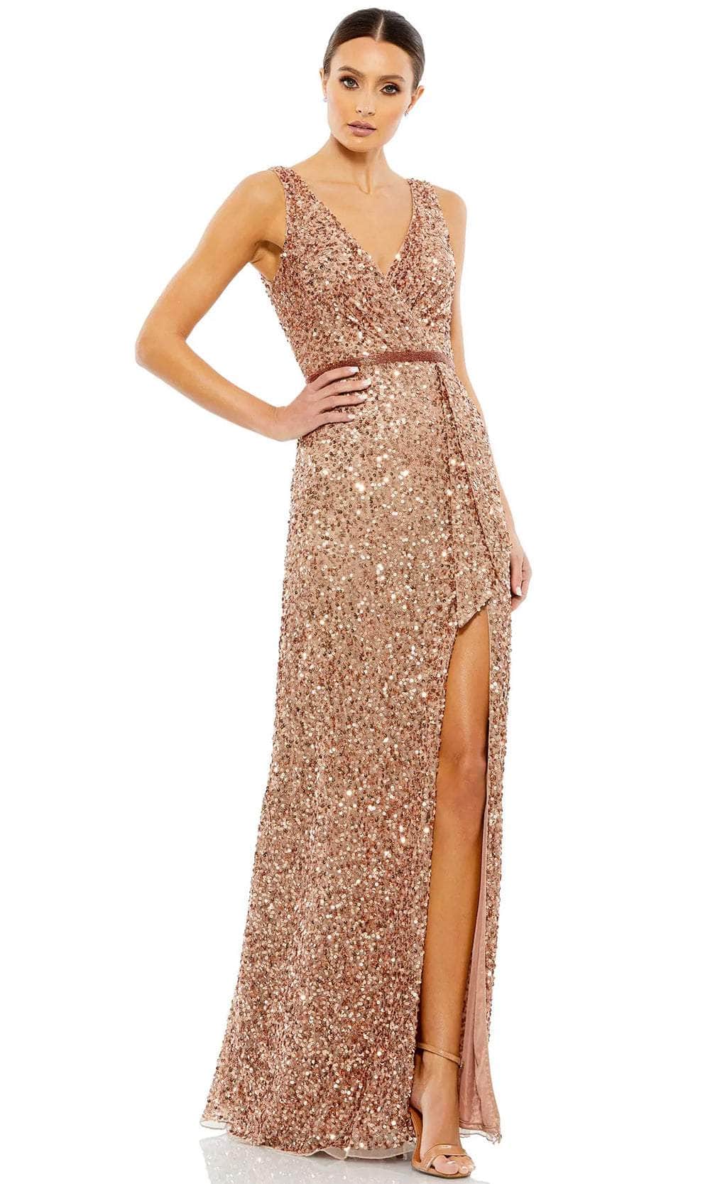 Image of Mac Duggal 5539 - Sequin Ornate Wrap Evening Dress
