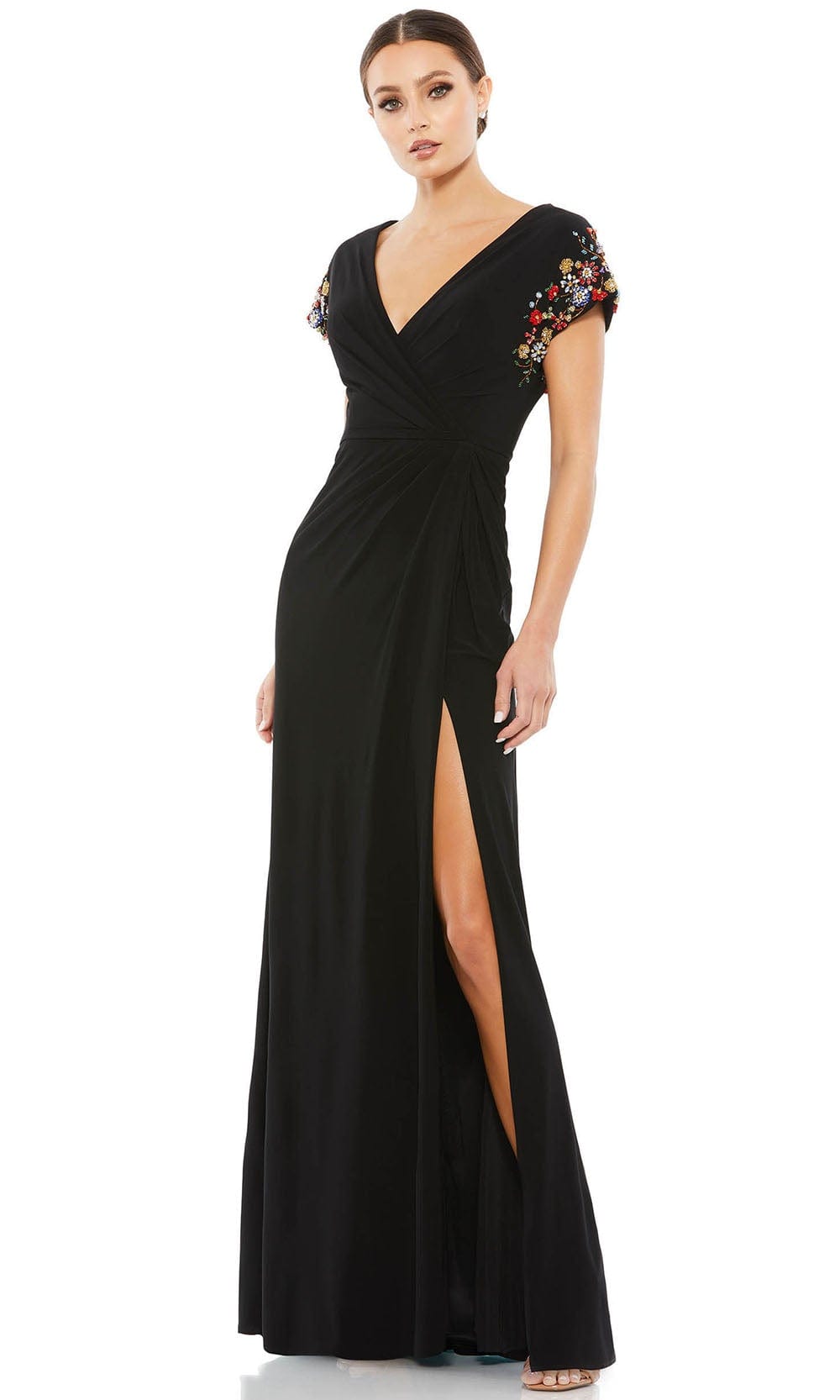 Image of Mac Duggal 55709 - Floral Beaded Mother of the Bride Gown