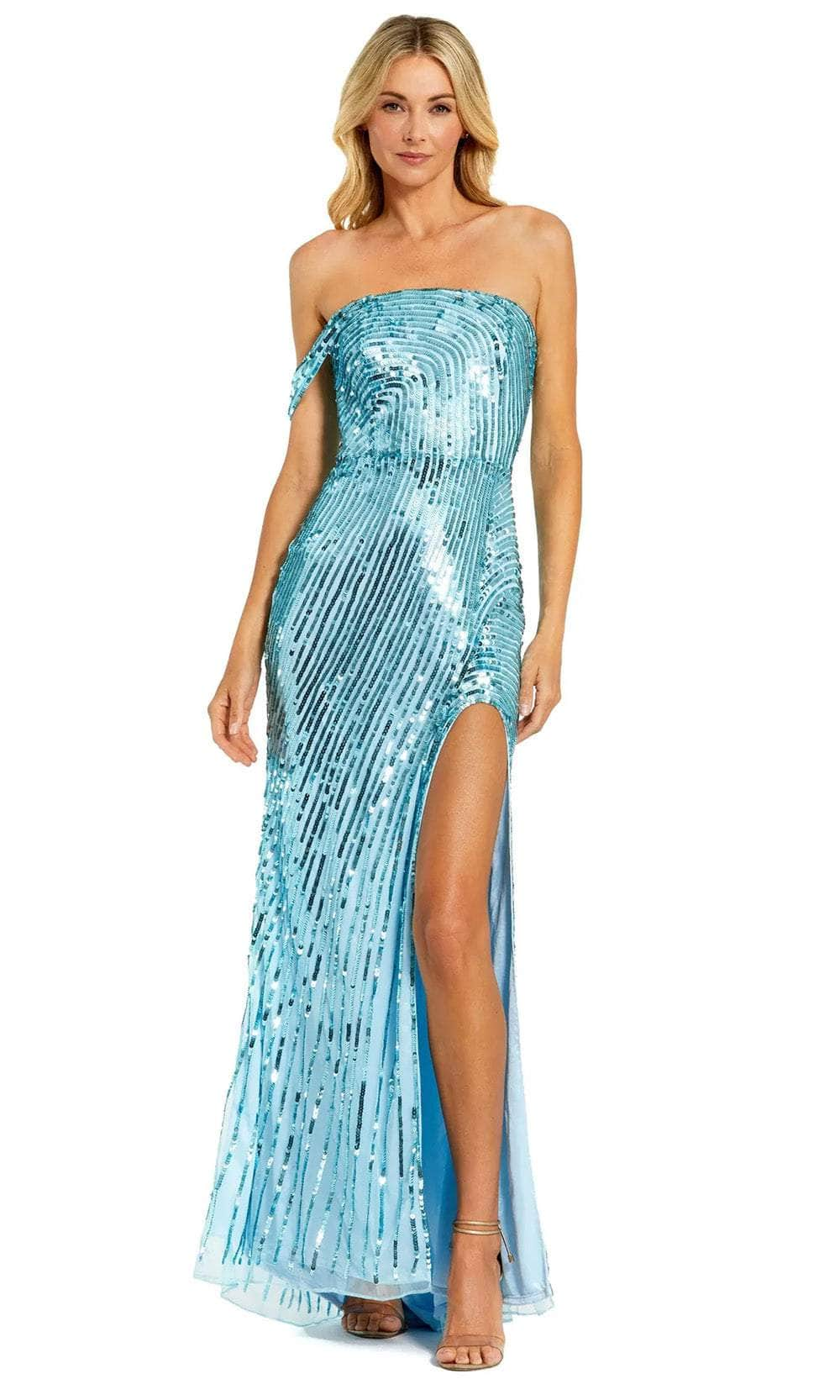 Image of Mac Duggal 6072 - Sequin Mesh Evening Dress