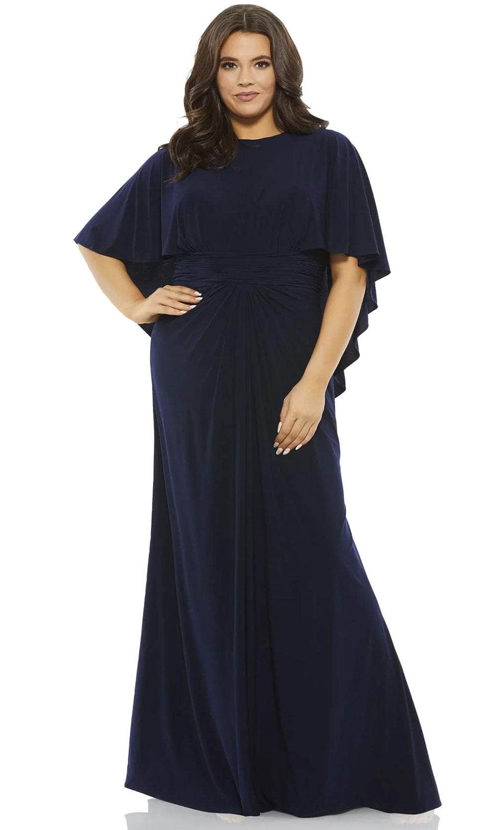 Image of Mac Duggal 67929 - Poncho Modest Jersey Long Dress