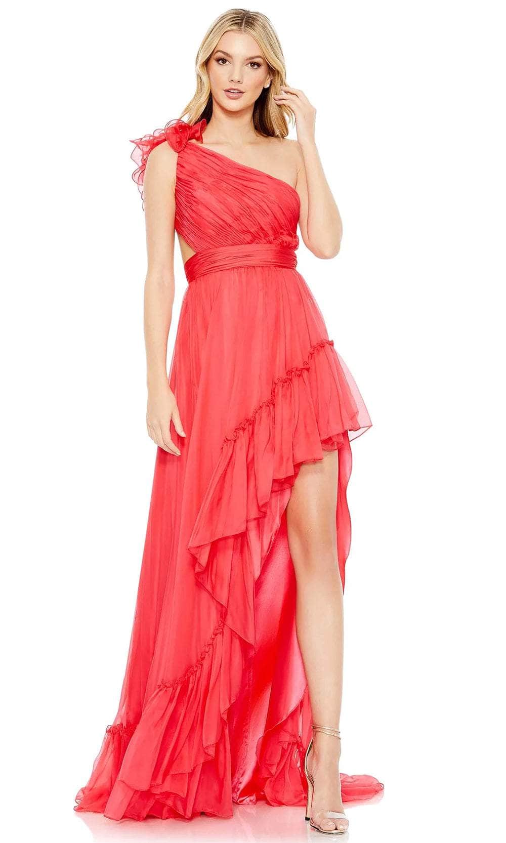 Image of Mac Duggal 67989 - Asymmetrical Pleated Bodice Prom Dress