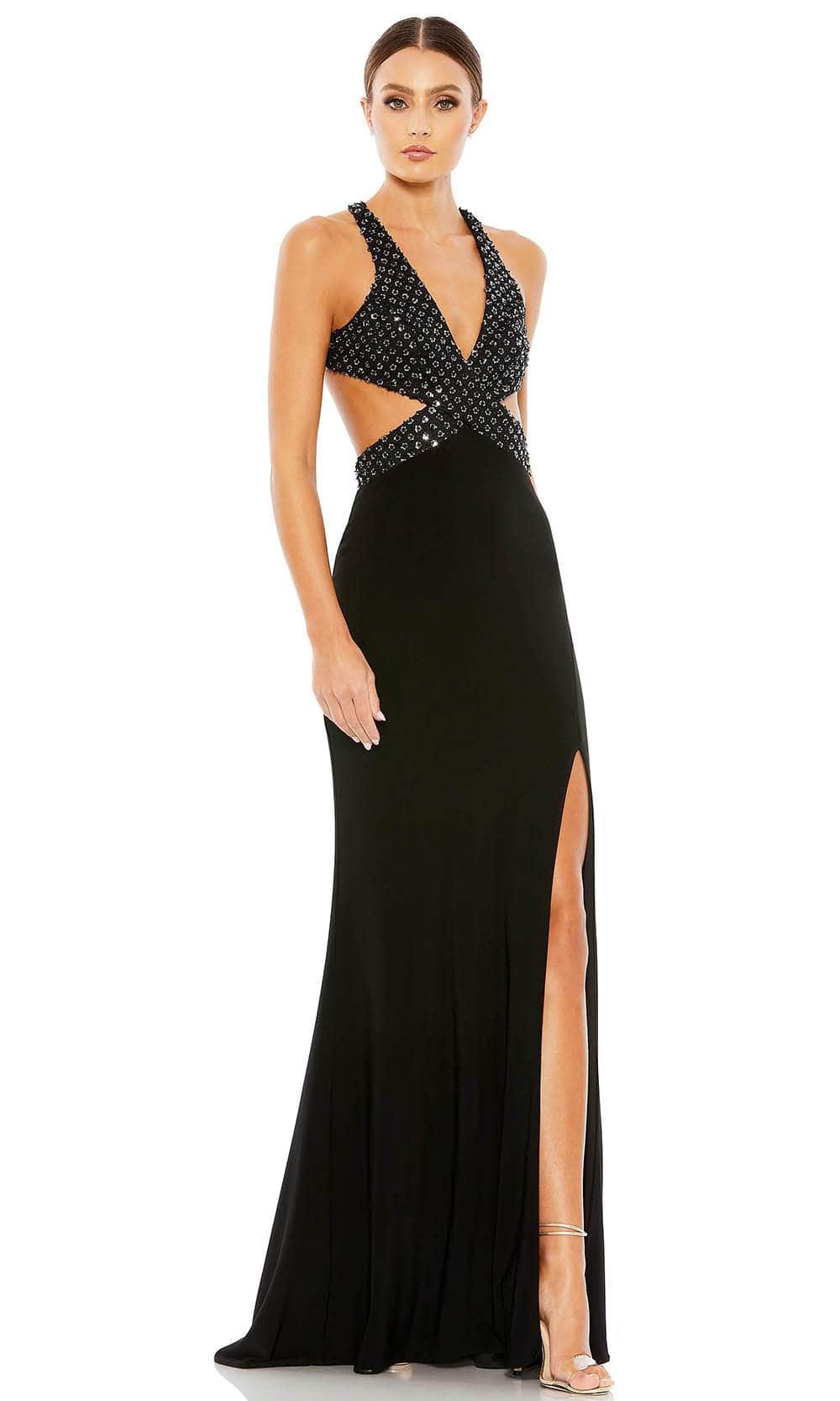 Image of Mac Duggal 68166 - Sequined Plunging Neck Evening Dress