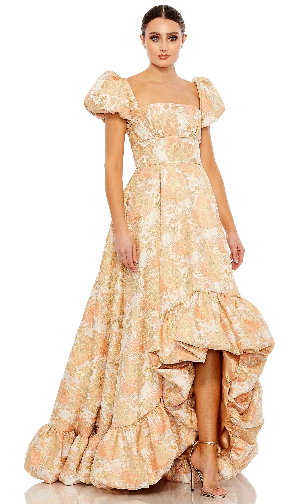 Image of Mac Duggal 68276 - Puff Sleeve Floral Dress