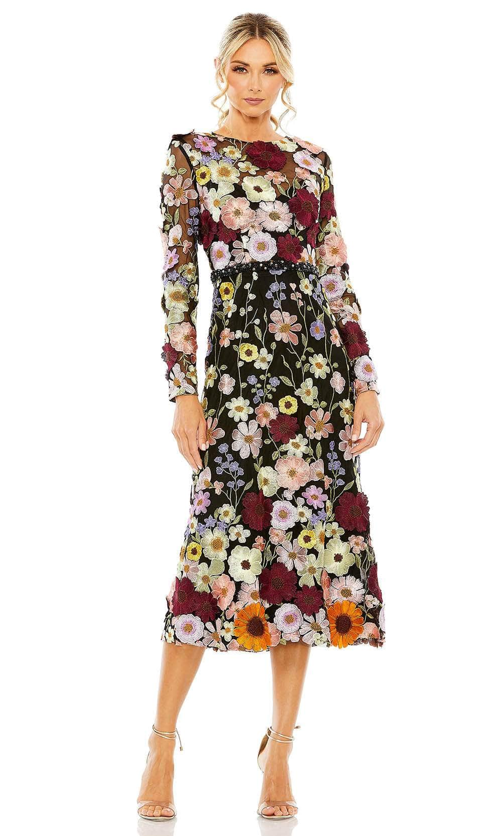 Image of Mac Duggal 68462 - Floral Lace Illusion Jewel Formal Dress