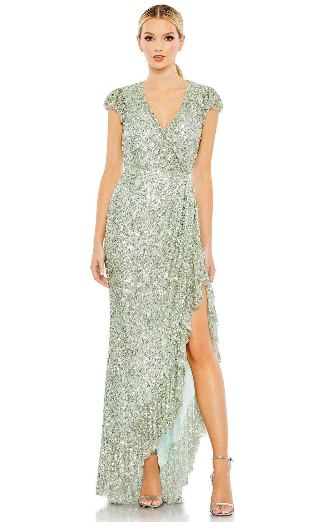 Image of Mac Duggal 70113 - V-neck Sequin Evening Dress