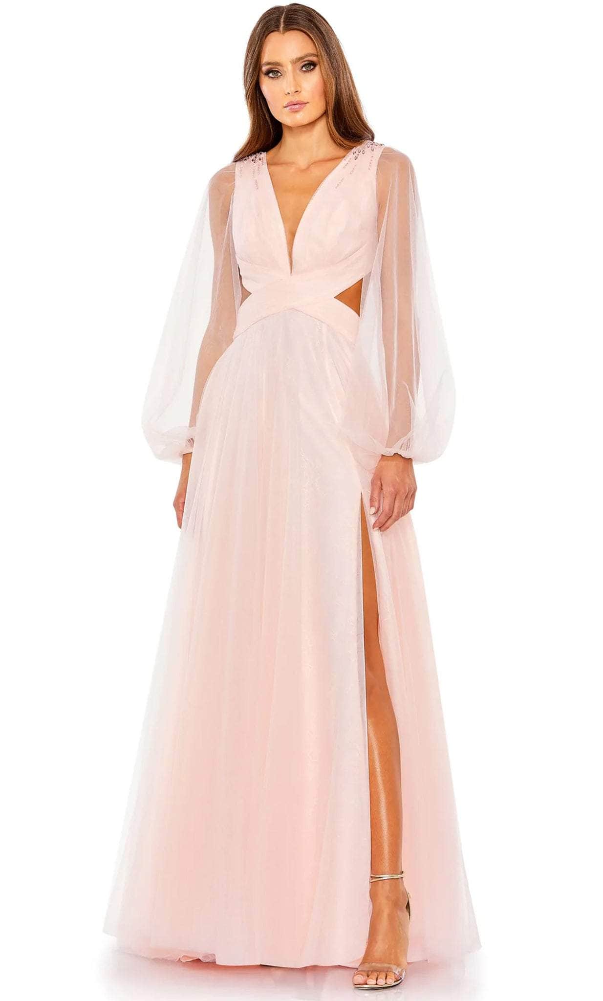 Image of Mac Duggal 70174 - V-Neck Cutout Waist Evening Gown