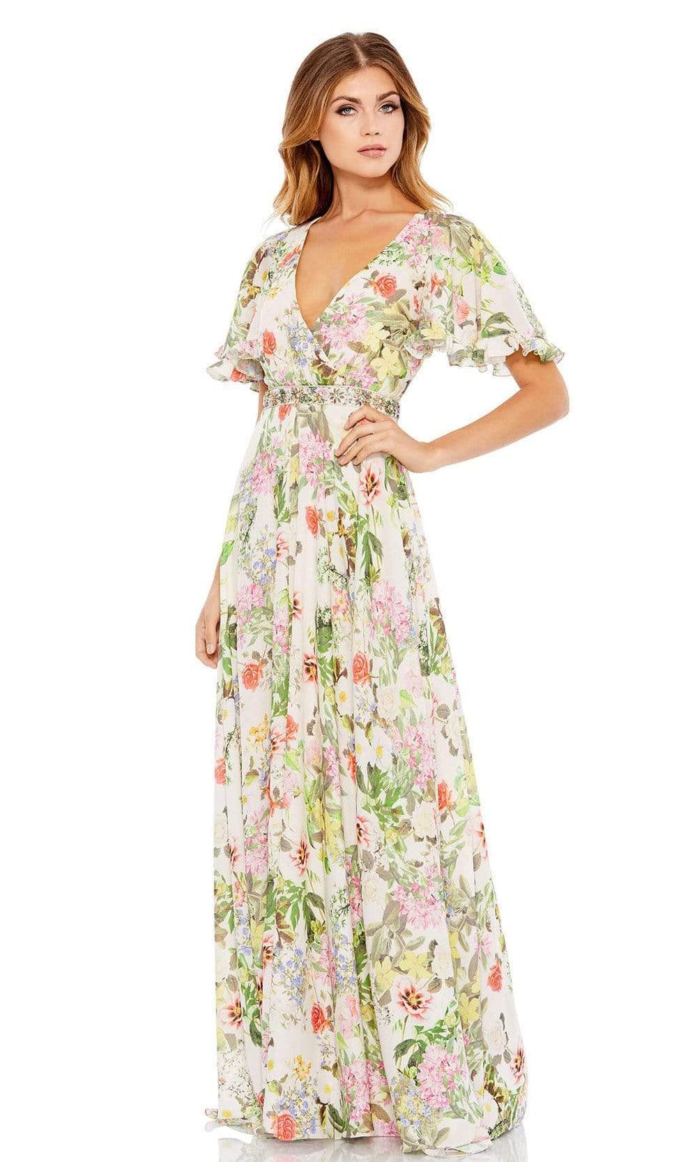 Image of Mac Duggal - 9079 Multi Color Floral Printed Dress