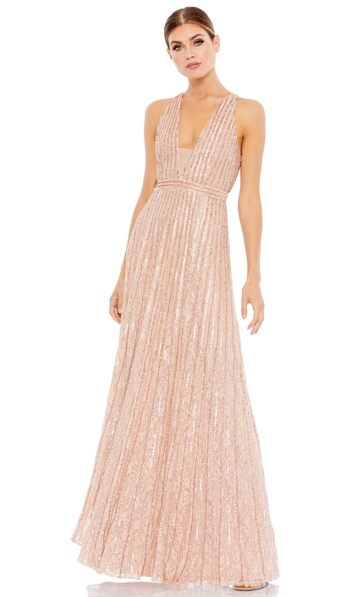 Image of Mac Duggal 93570 - Sequin Embellished Sleeveless Evening Dress