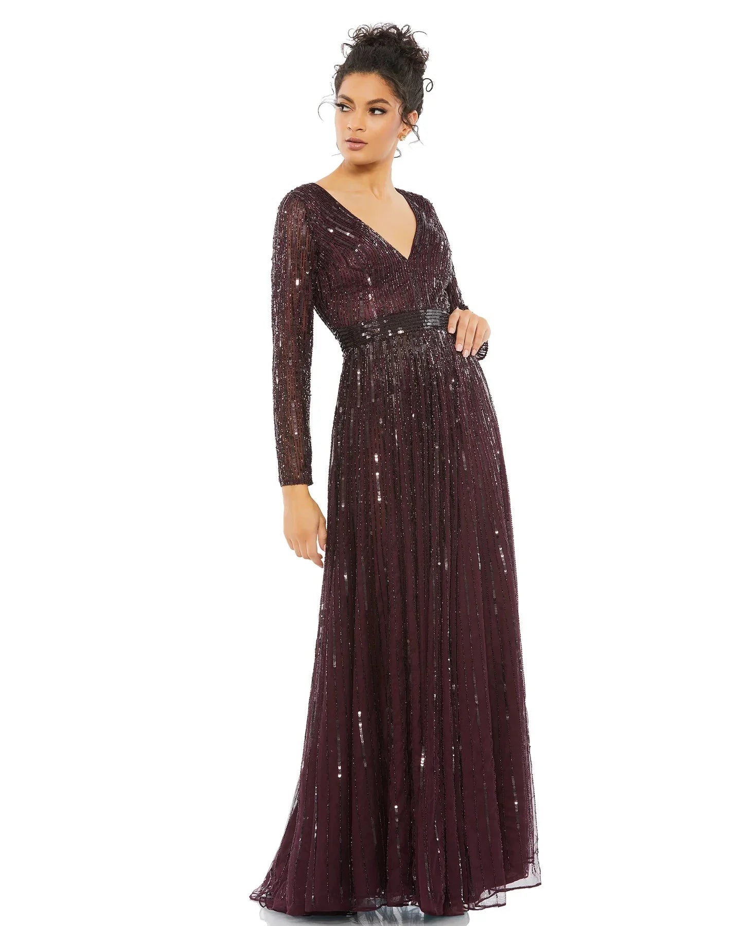 Image of Mac Duggal Evening - 4977D Sequined A-Line Gown