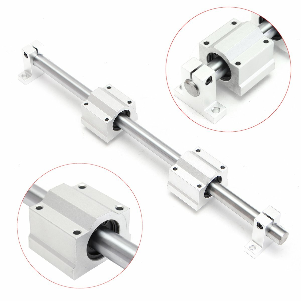 Image of Machifit 16mm x 1000mm Linear Rail Shaft With Bearing Block and Guide Support For CNC Parts