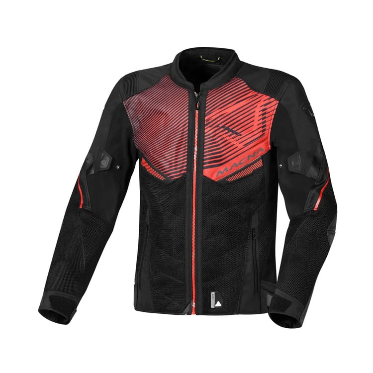 Image of Macna Foxter Textile Summer Jacket Black Red Size 2XL EN