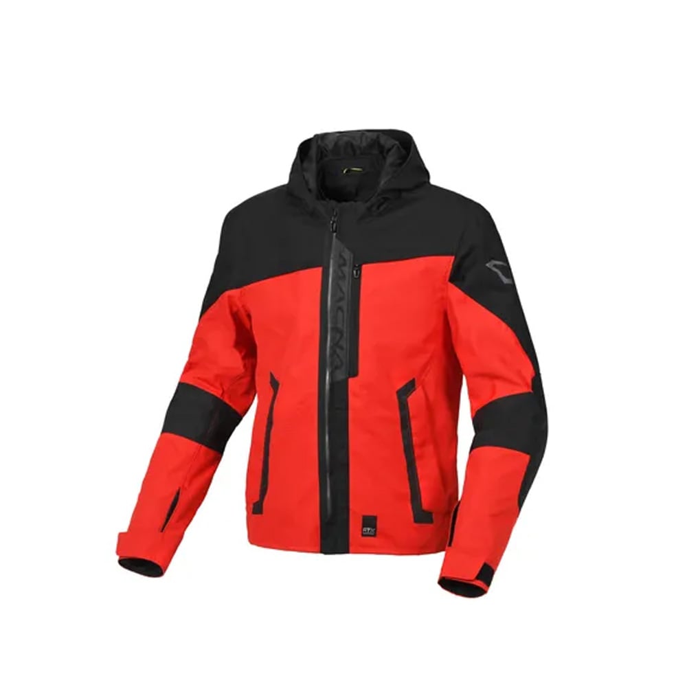 Image of Macna Riggor Textile Waterproof Jacket Red Black Size 2XL EN