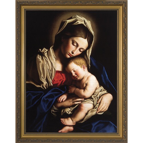 Image of Madonna and Child with Gold Frame