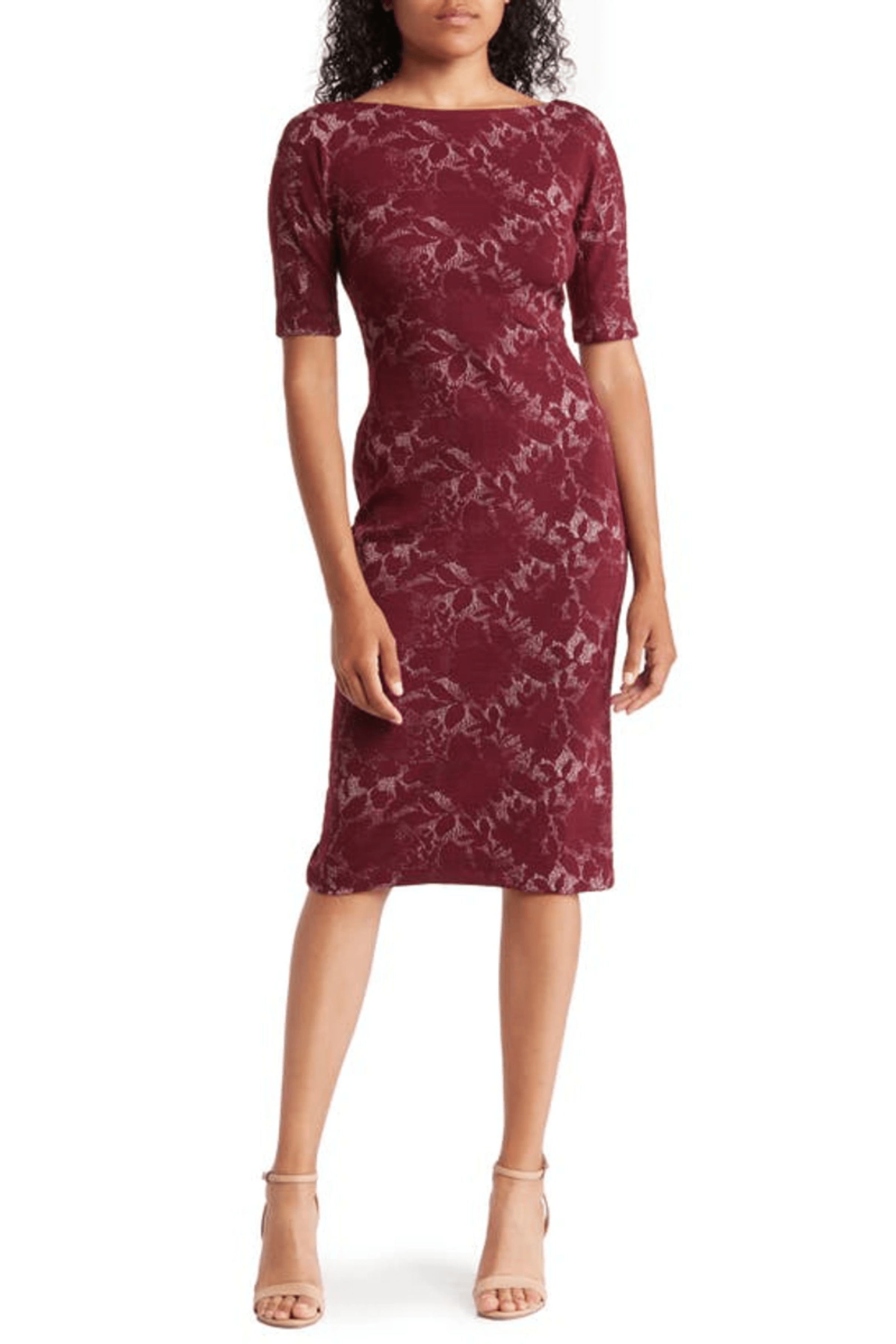 Image of Maggy London G3202M - Bateau Texture Printed Formal Dress