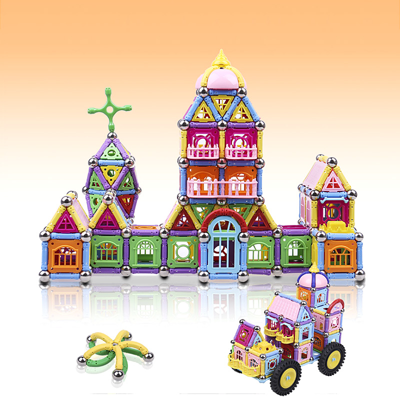 Image of Magnetic building block 438PCS kids educational puzzle toys children palace construction building christmas gifts Non-Toxic BPA Free toy