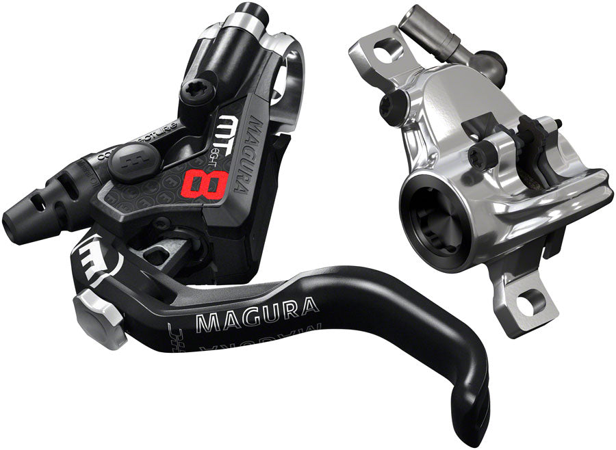 Image of Magura MT8 Pro Disc Brake and Lever - Front or Rear Hydraulic Post Mount Black/Chrome