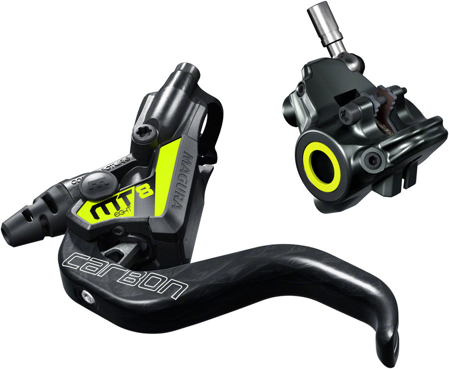 Image of Magura MT8 SL Disc Brake and Lever - Front or Rear Hydraulic Gray/Yellow