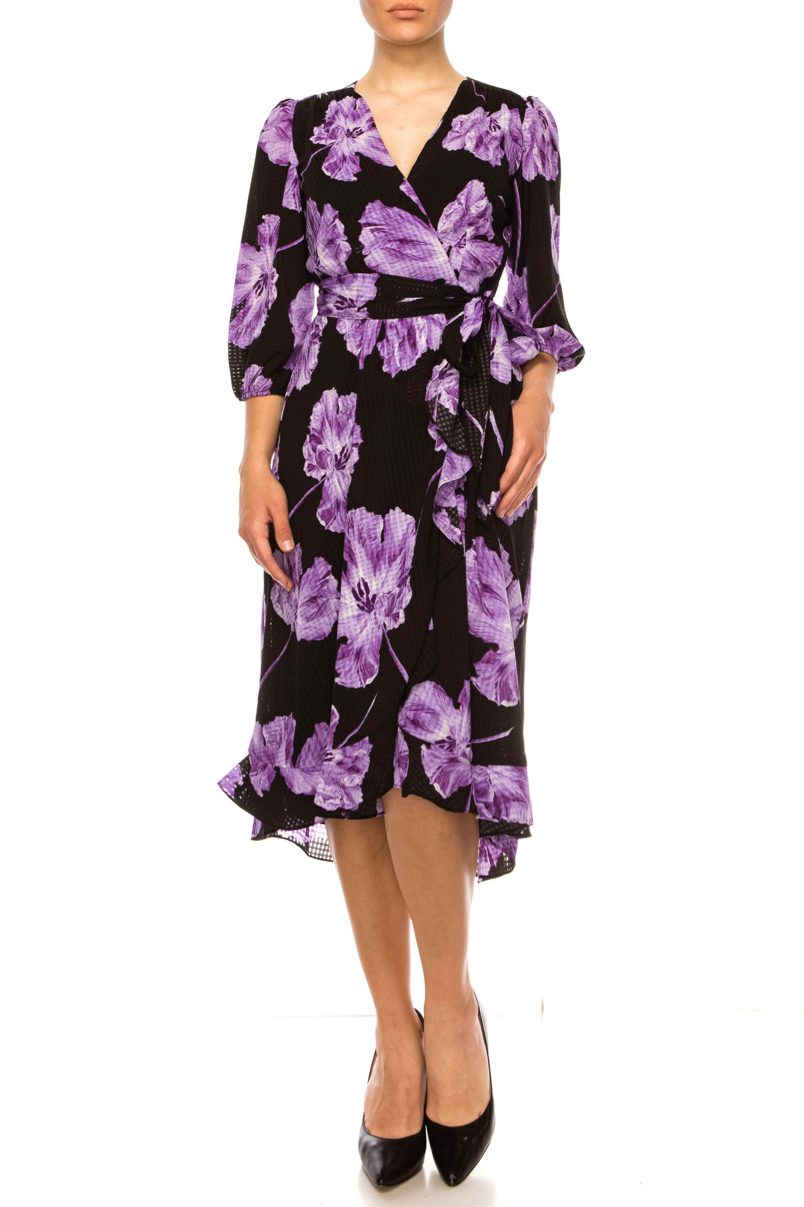 Image of Maison Tara 91722M - Floral Printed A-Line Formal Dress