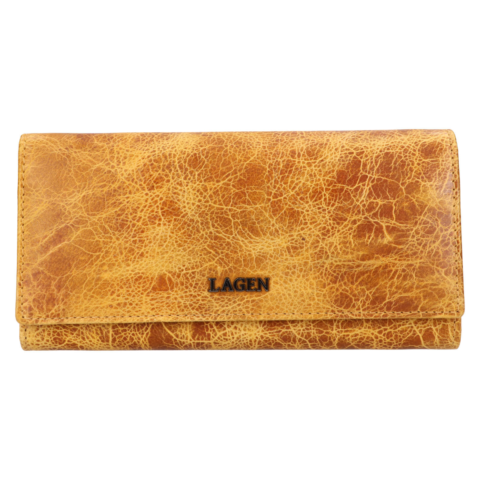 Image of Malá dámská kožená peněženka Lagen Dorote - zlatá CZ