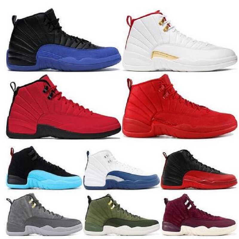 Image of Man Woman Mens Basketball Shoes XII 12 Men Women 12s Flu Game French Blue The Master Gym Red Taxi Playoffs Shoes Sport Shoe