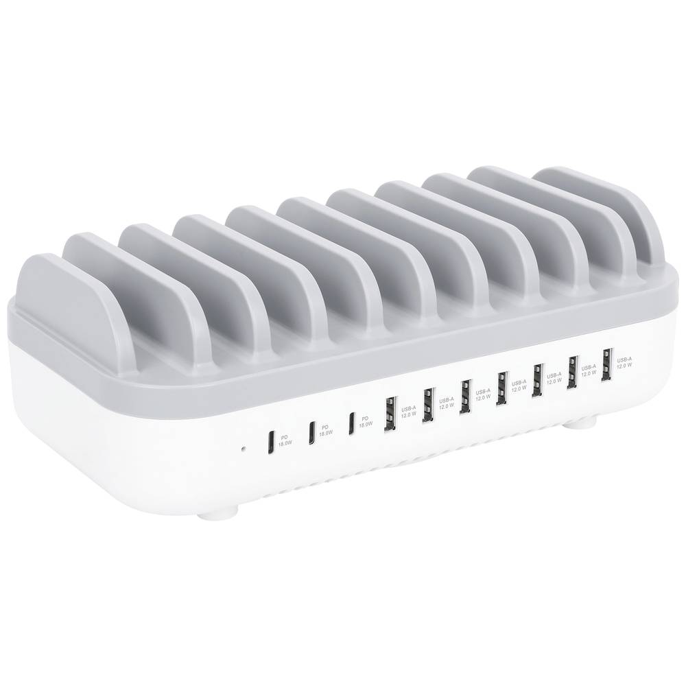 Image of Manhattan 10-Port USB Power Delivery 120 W Battery charger/manager Station IPhone 14 14 Pro 14 Pro Max 13 13 Pro 13