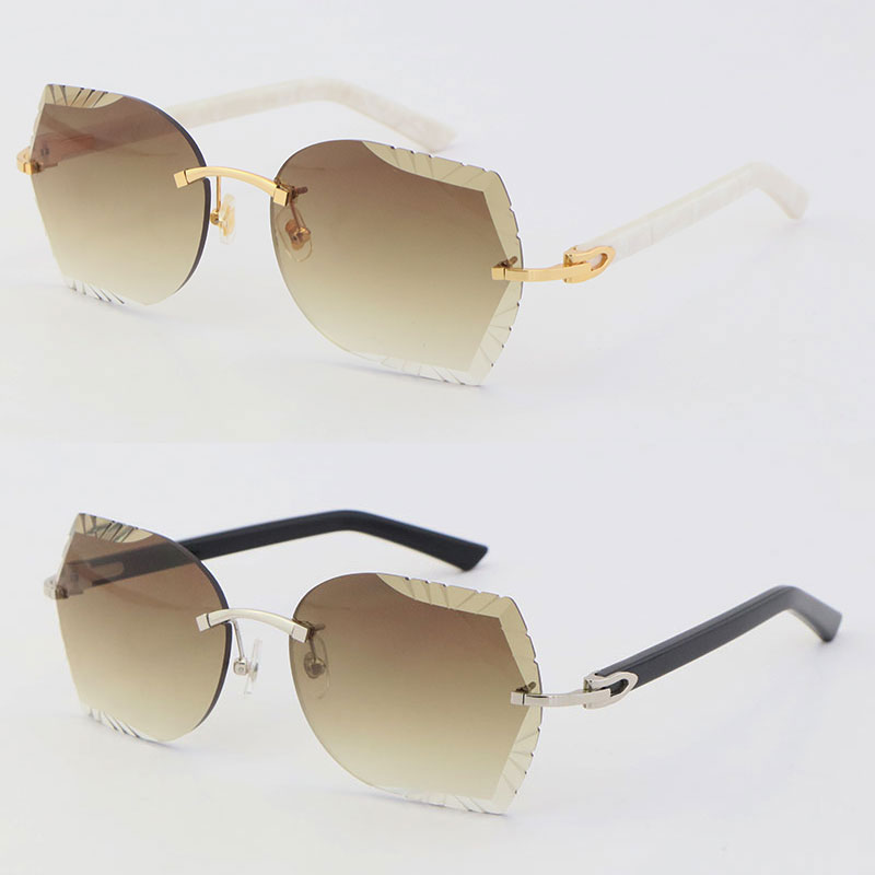 Image of Manufacturers Wholesale Metal Plank Arms Sunglasses Outdoors Driving 8200762A C Decoration Design Rimless Frame Sun glasses Fashion glasses