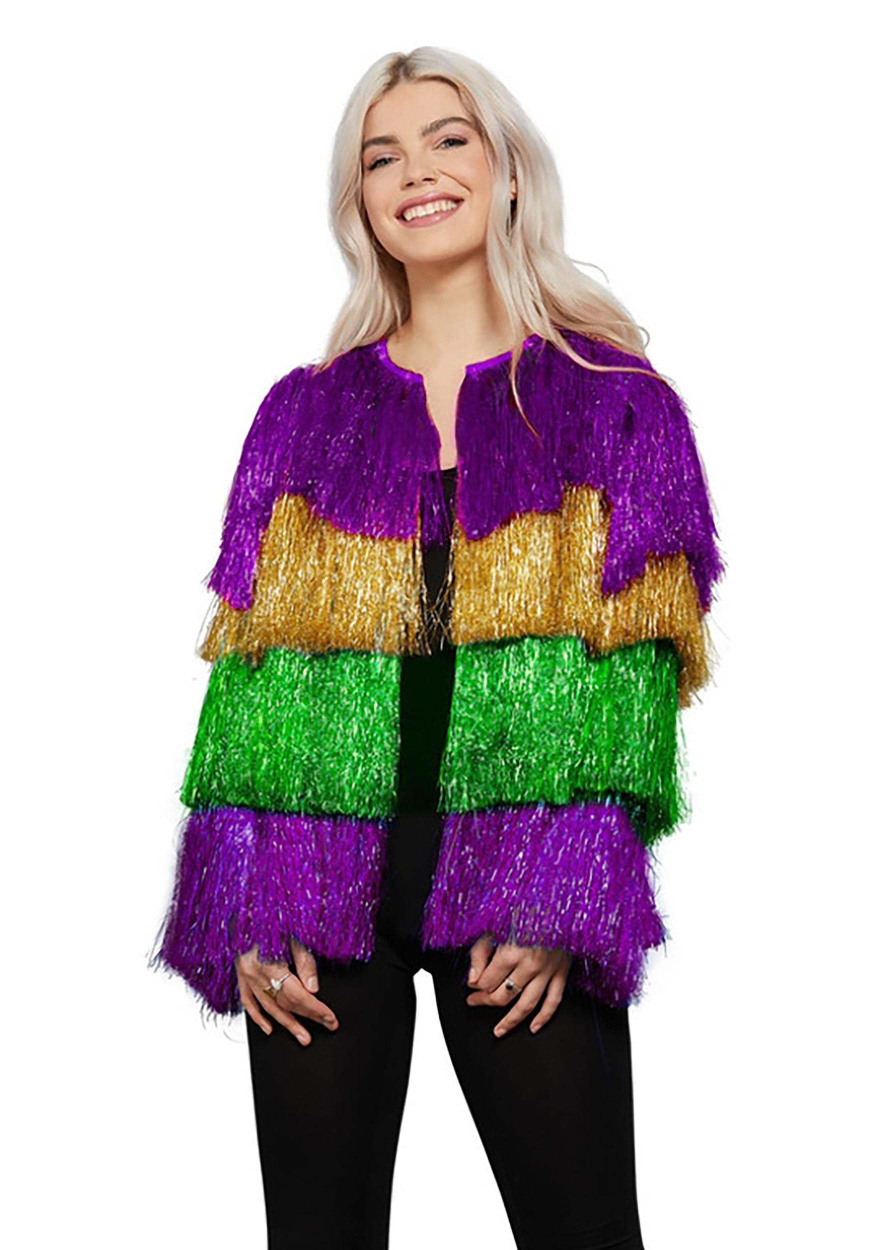 Image of Mardi Gras Fringe Tinsel Women's Jacket ID SM74006-S/M