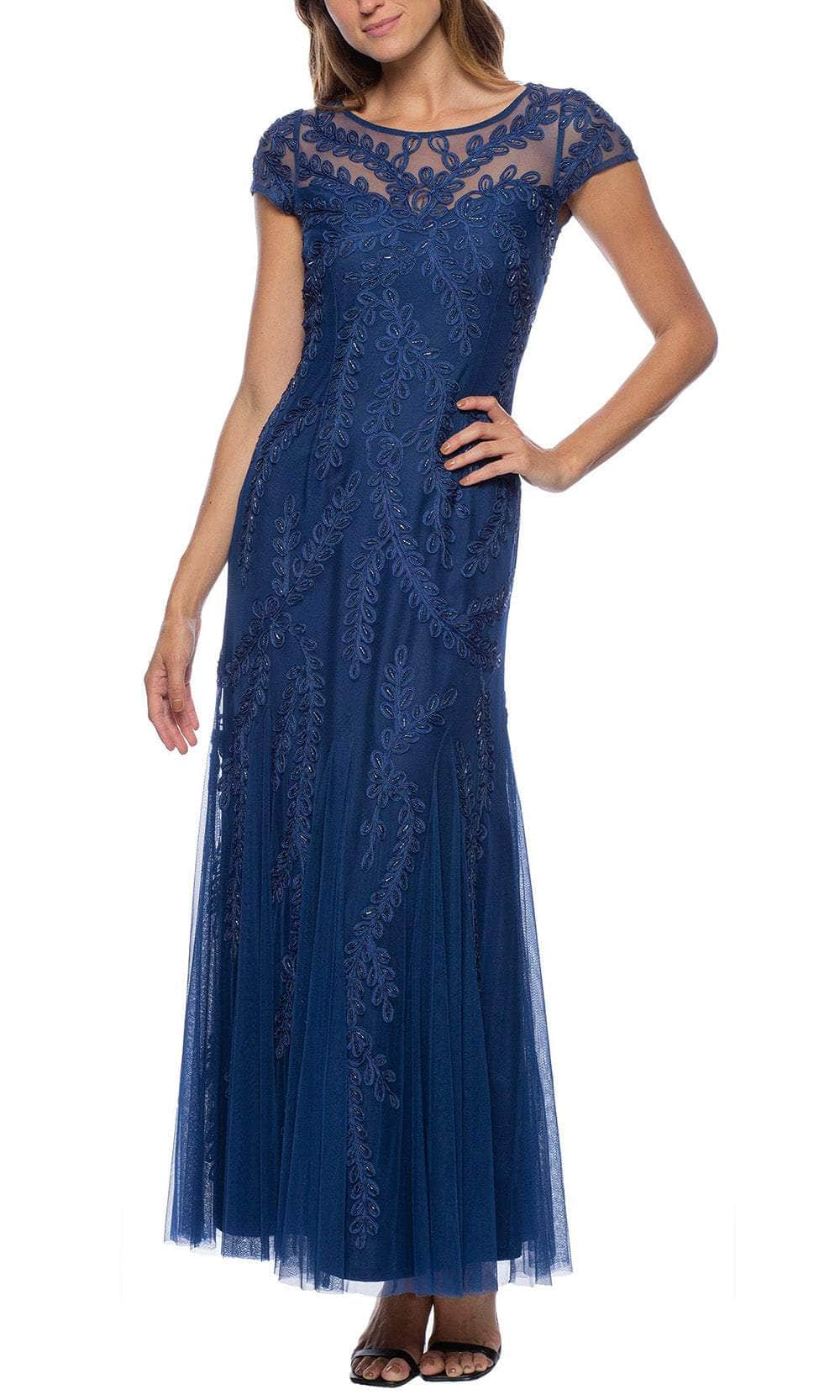 Image of Marina 267853 - Cap Sleeve Embellished Evening Gown