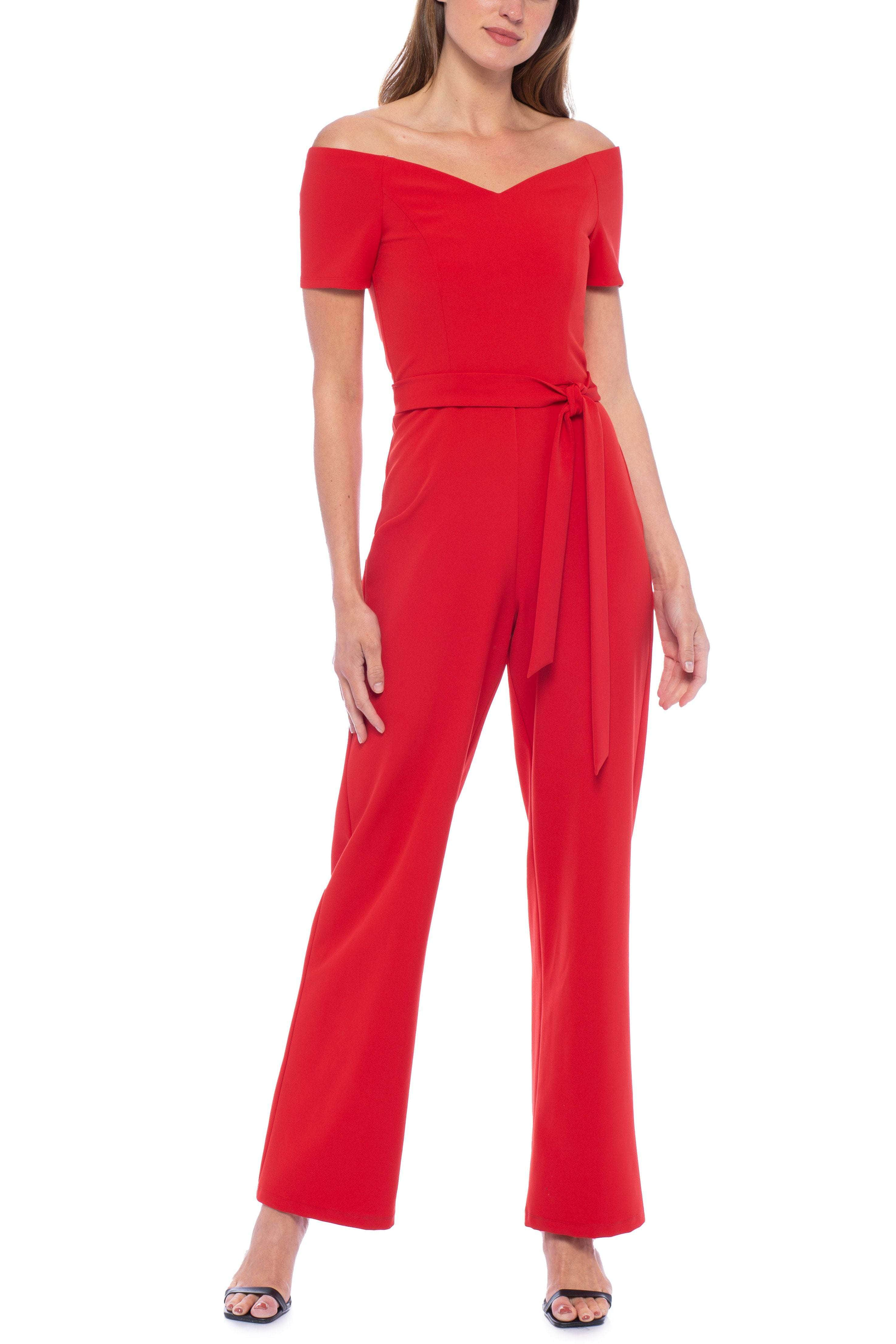 Image of Marina 268506 - Short Sleeve Tie Waist Jumpsuit