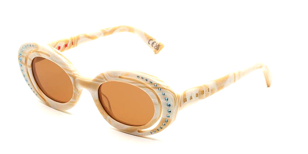 Image of Marni Zion Canyon Cream H2G 51 Lunettes De Soleil Homme Blanches FR