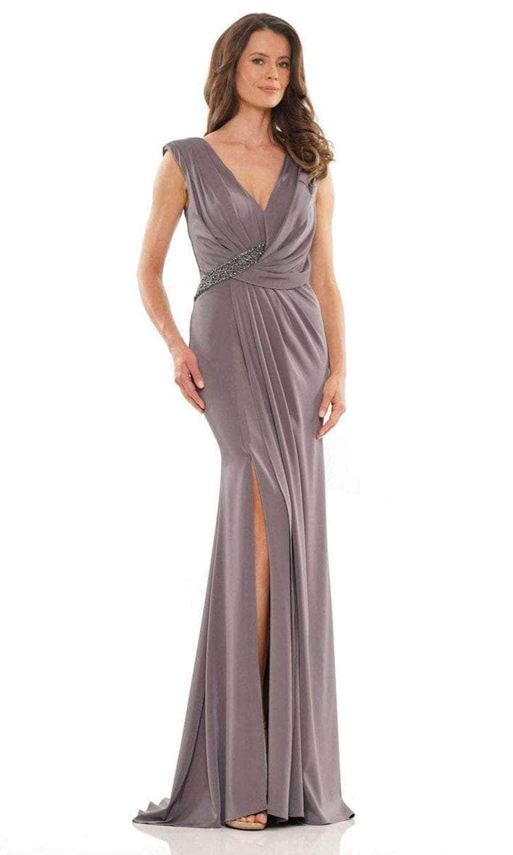Image of Marsoni by Colors MV1183 - Pleated V-neck Formal Dress