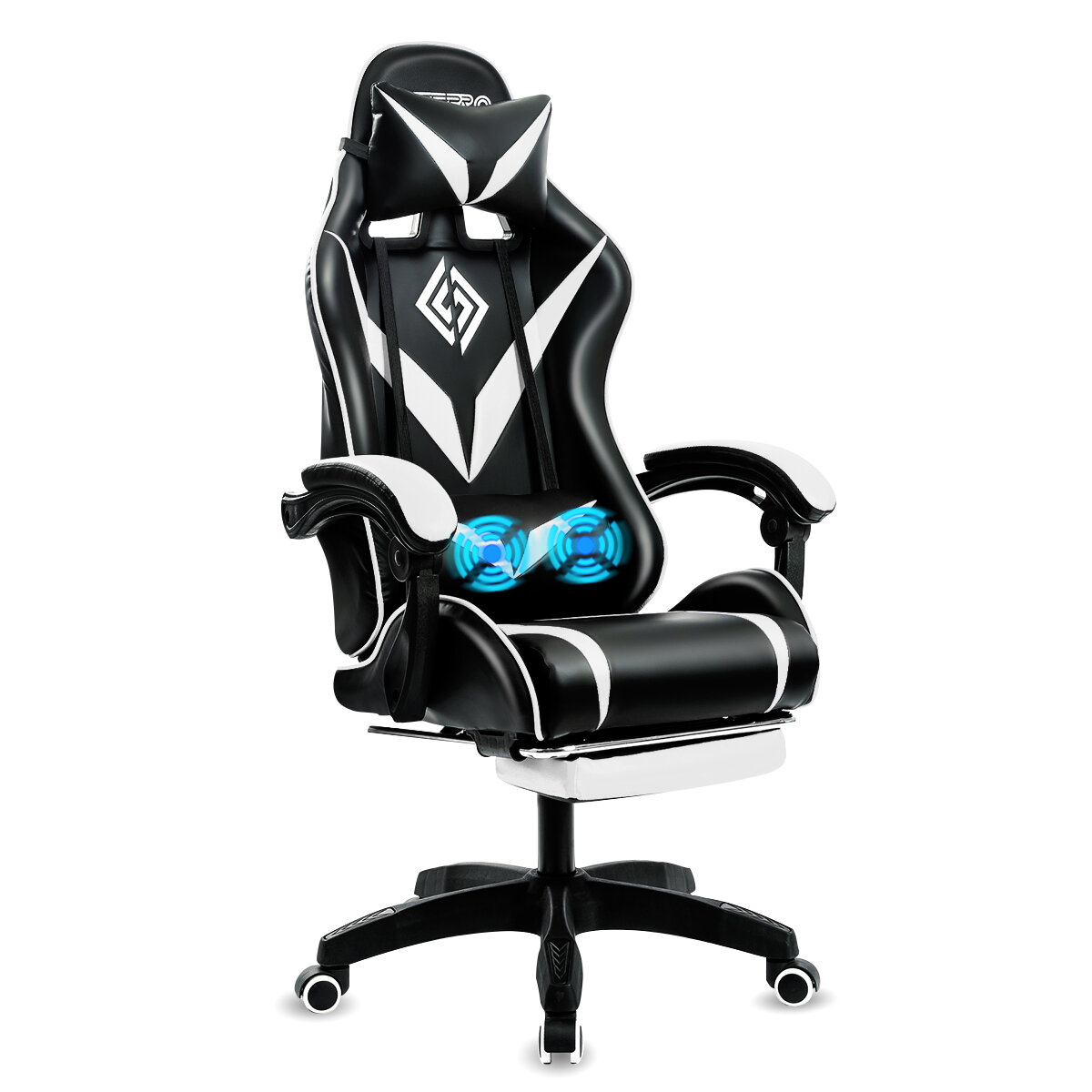 Image of Massage Gaming Chair Racing Computer Desk Chairs Ergonomic Massage Lumbar Support High Back Adjustable Swivel Task Chair