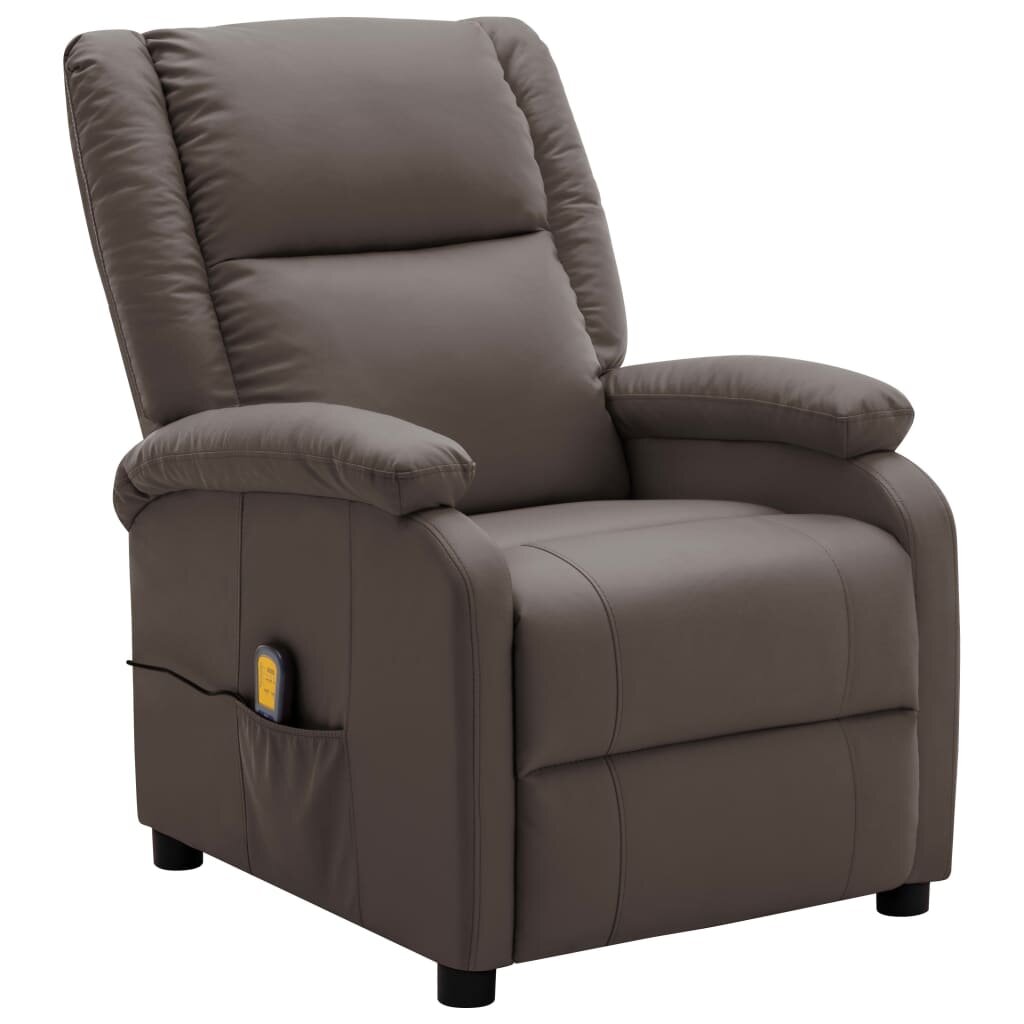 Image of Massage Recliner Brown Faux Leather