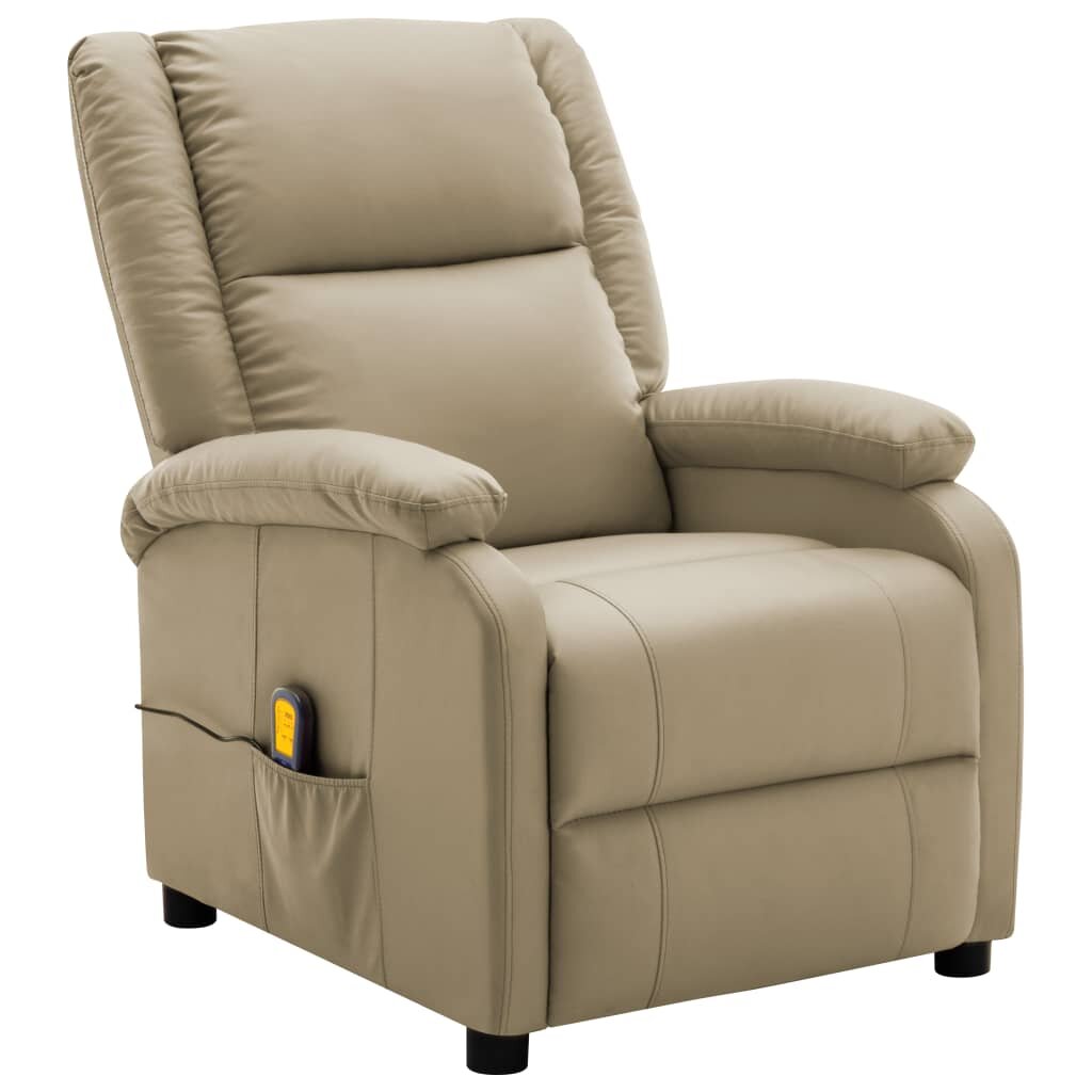 Image of Massage Recliner Cappuccino Faux Leather