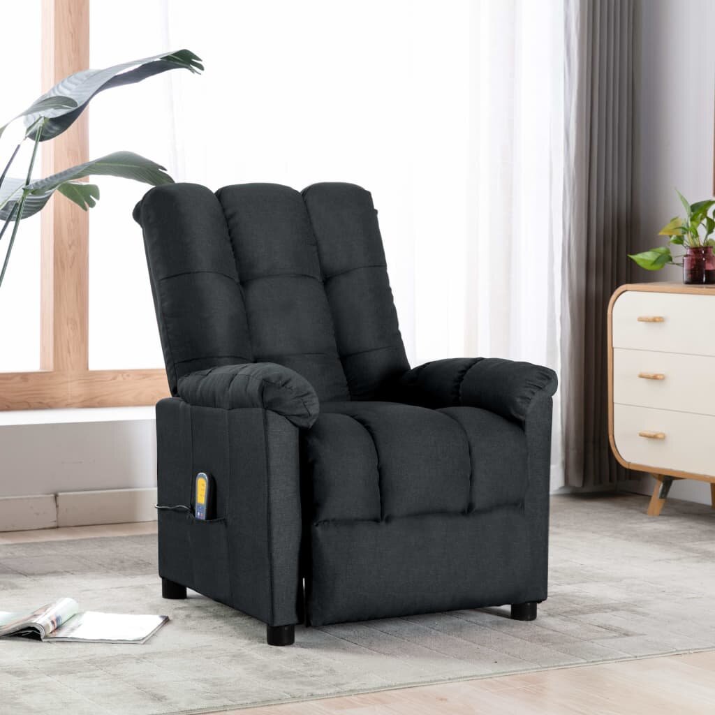 Image of Massage Recliner Dark Gray Fabric