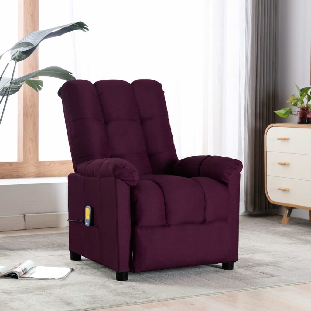 Image of Massage Recliner Purple Fabric