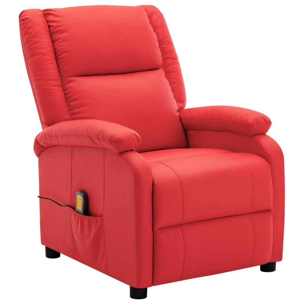 Image of Massage Recliner Red Faux Leather