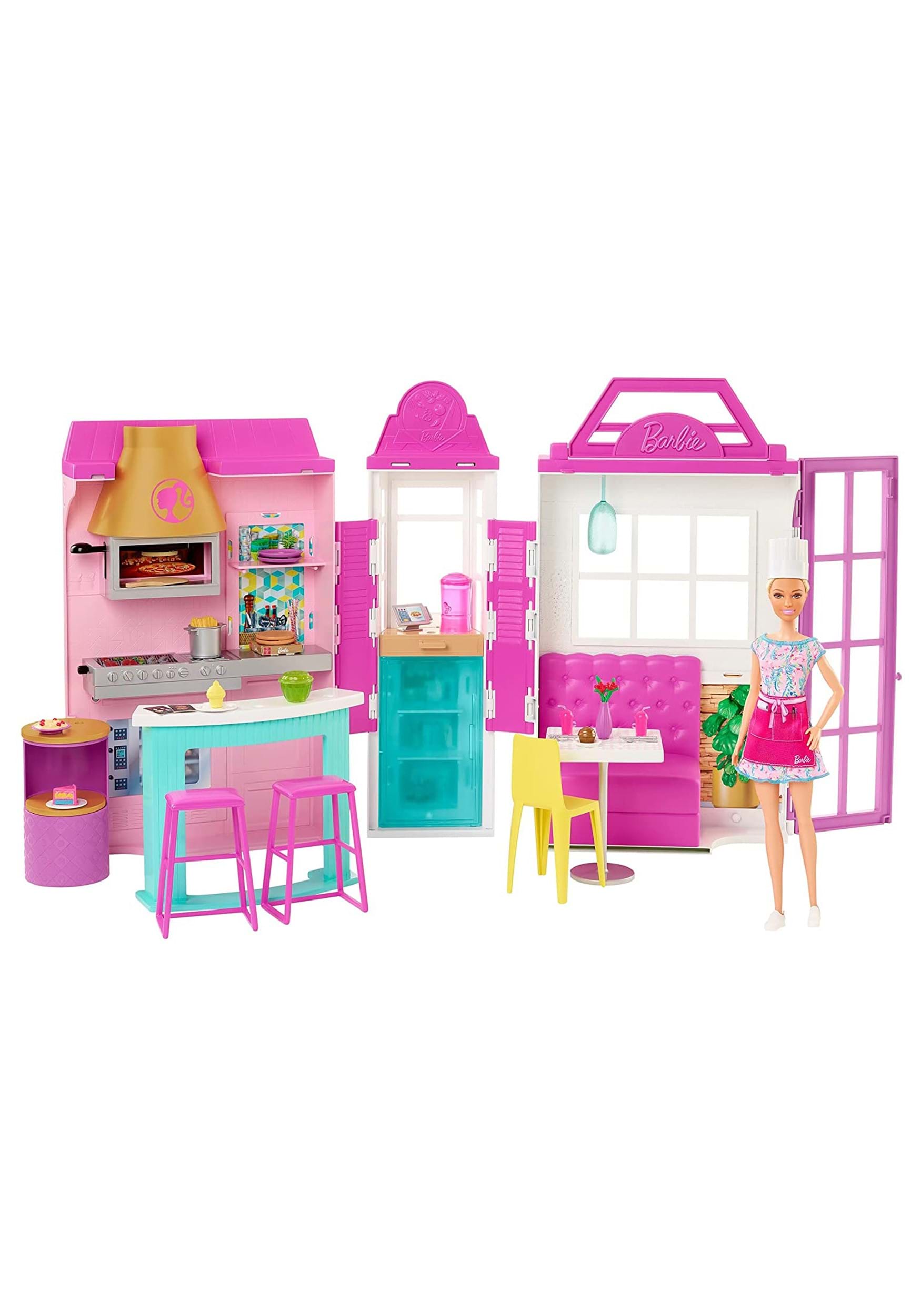 Image of Mattel Barbie Restaurant with Doll Playset | Barbie Dolls and Accessories