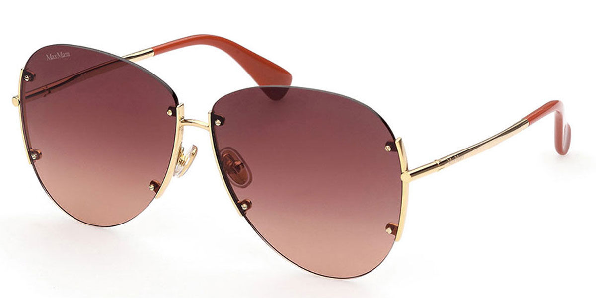 Image of Max Mara MM0001 30F Óculos de Sol Dourados Feminino BRLPT