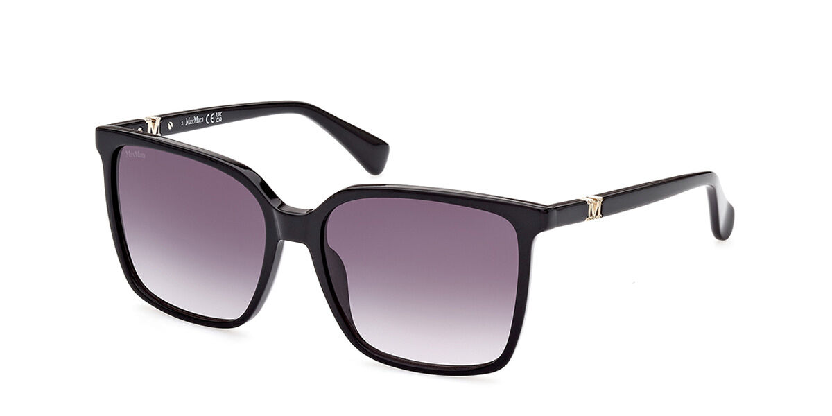 Image of Max Mara MM0046 01B 57 Lunettes De Soleil Femme Noires FR