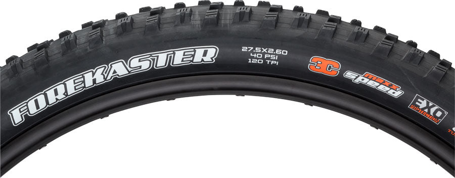 Image of Maxxis Forekaster Tire - 275 x 26 Tubeless Folding Black 3C EXO Wide Trail