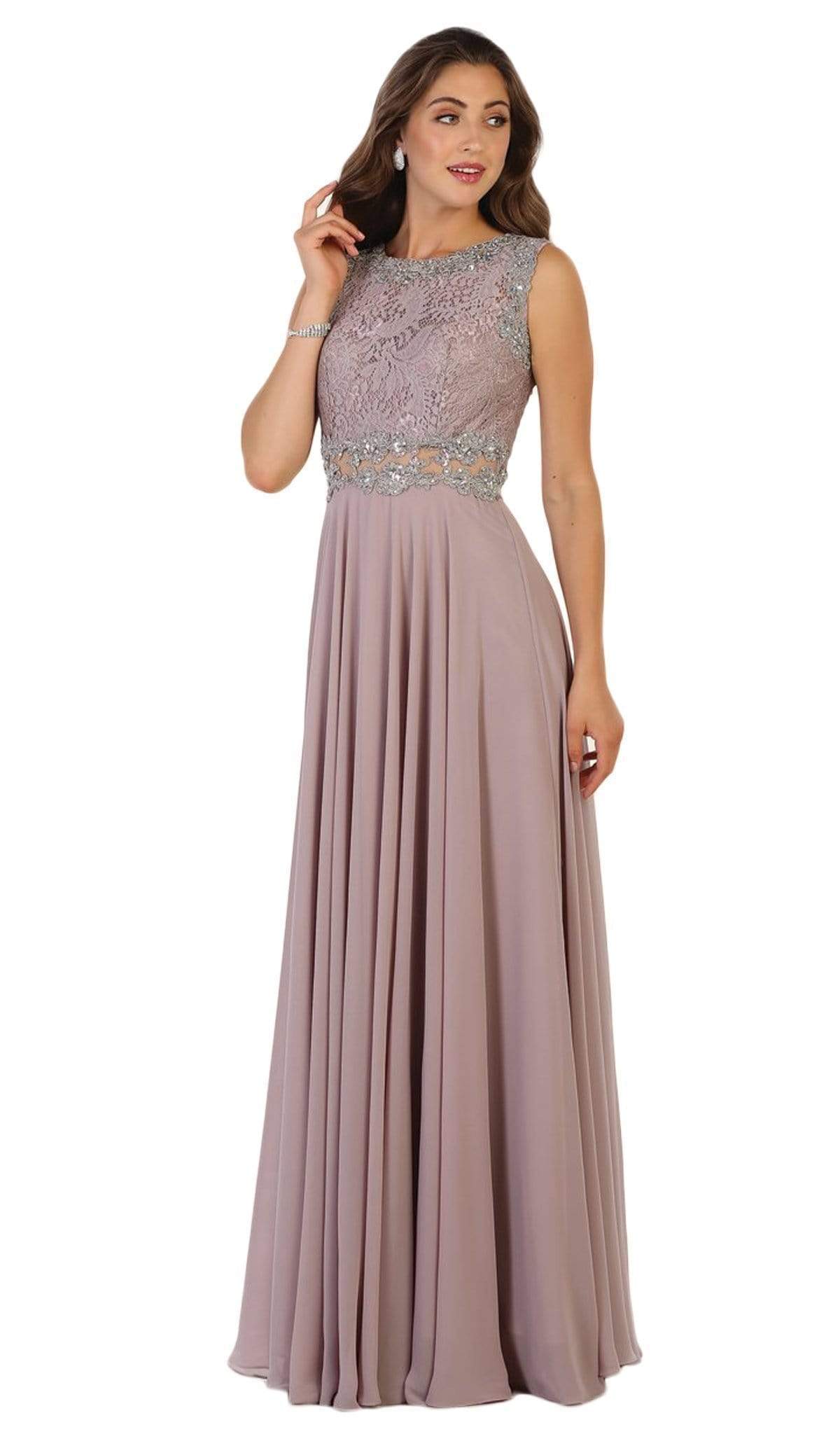 Image of May Queen - Embellished Lace Pleated Prom Dress
