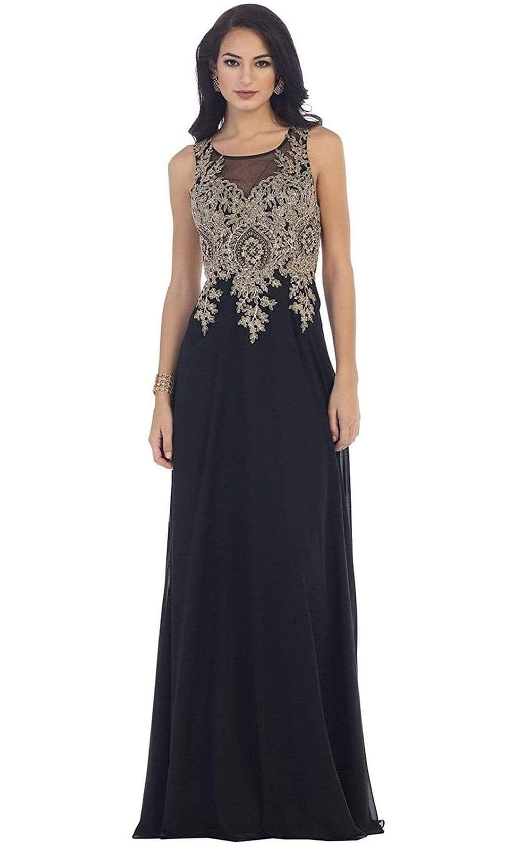 Image of May Queen - Illusion Ornate Lace Prom Gown