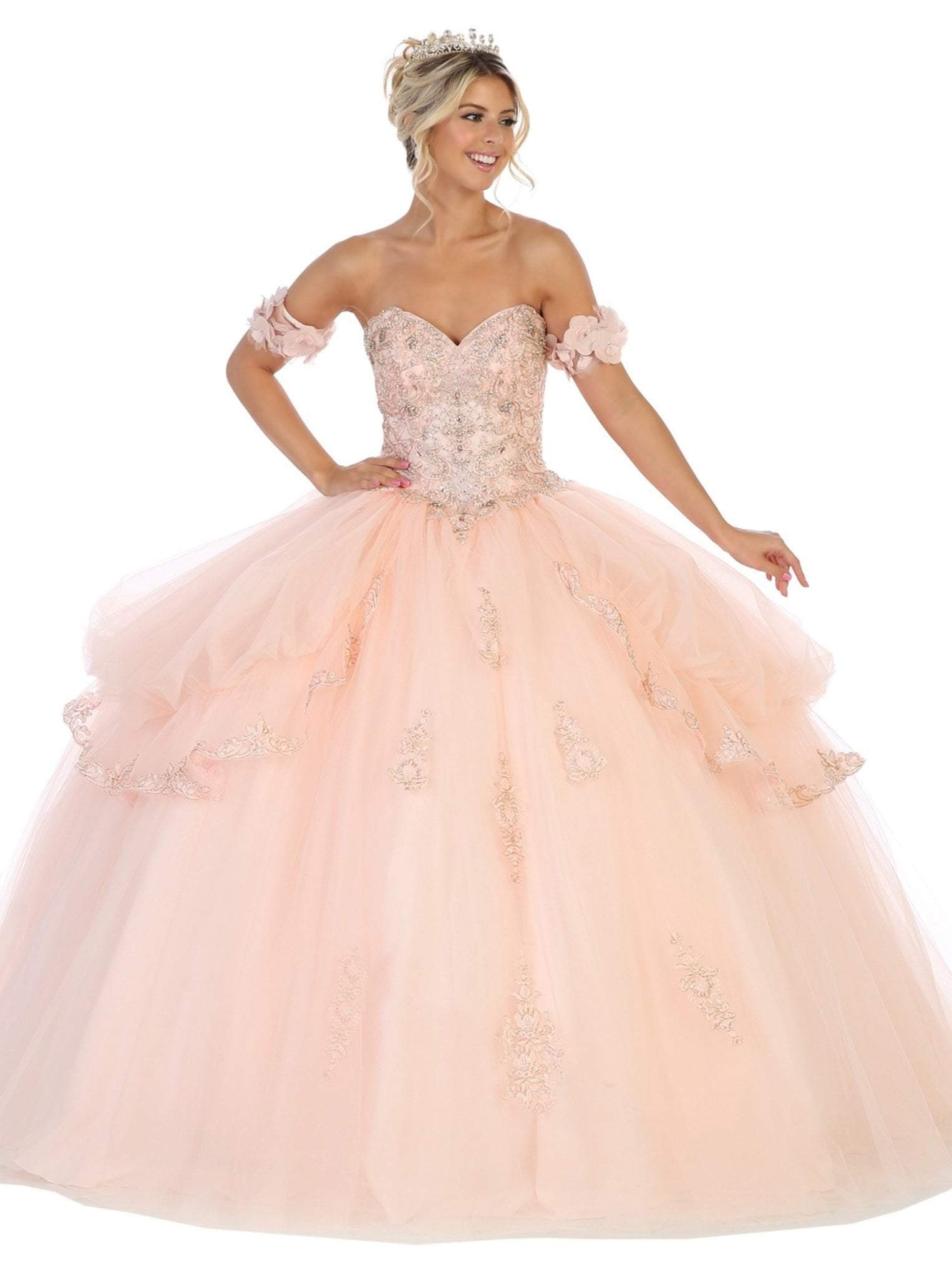 Image of May Queen - LK120 Jeweled Sweetheart Bodice Ballgown