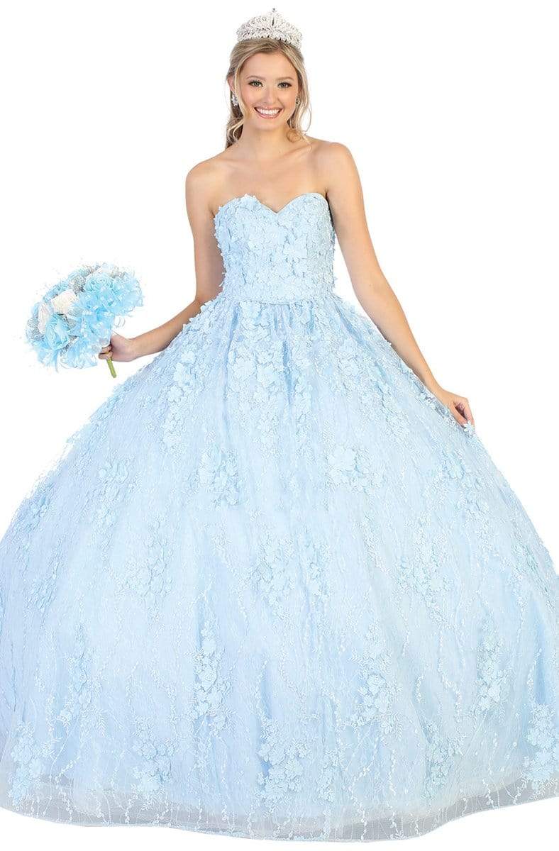 Image of May Queen - LK140 Floral Applique Sweetheart Ballgown