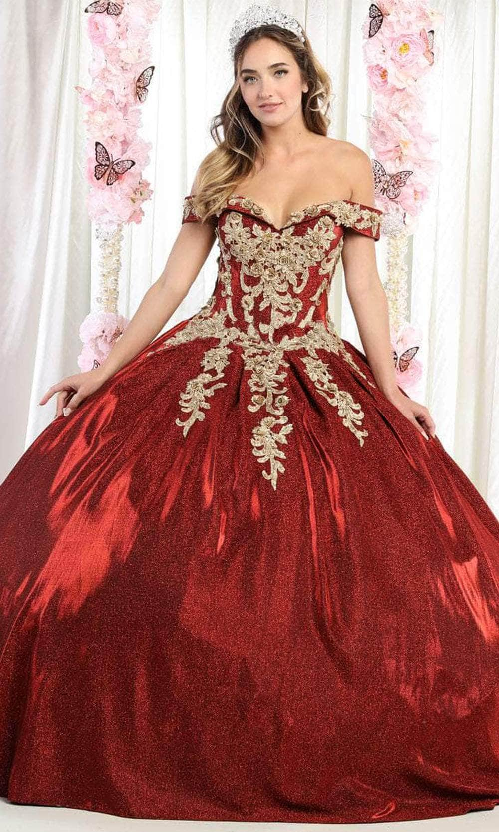 Image of May Queen LK155 - Sweetheart Off-Shoulder Ballgown