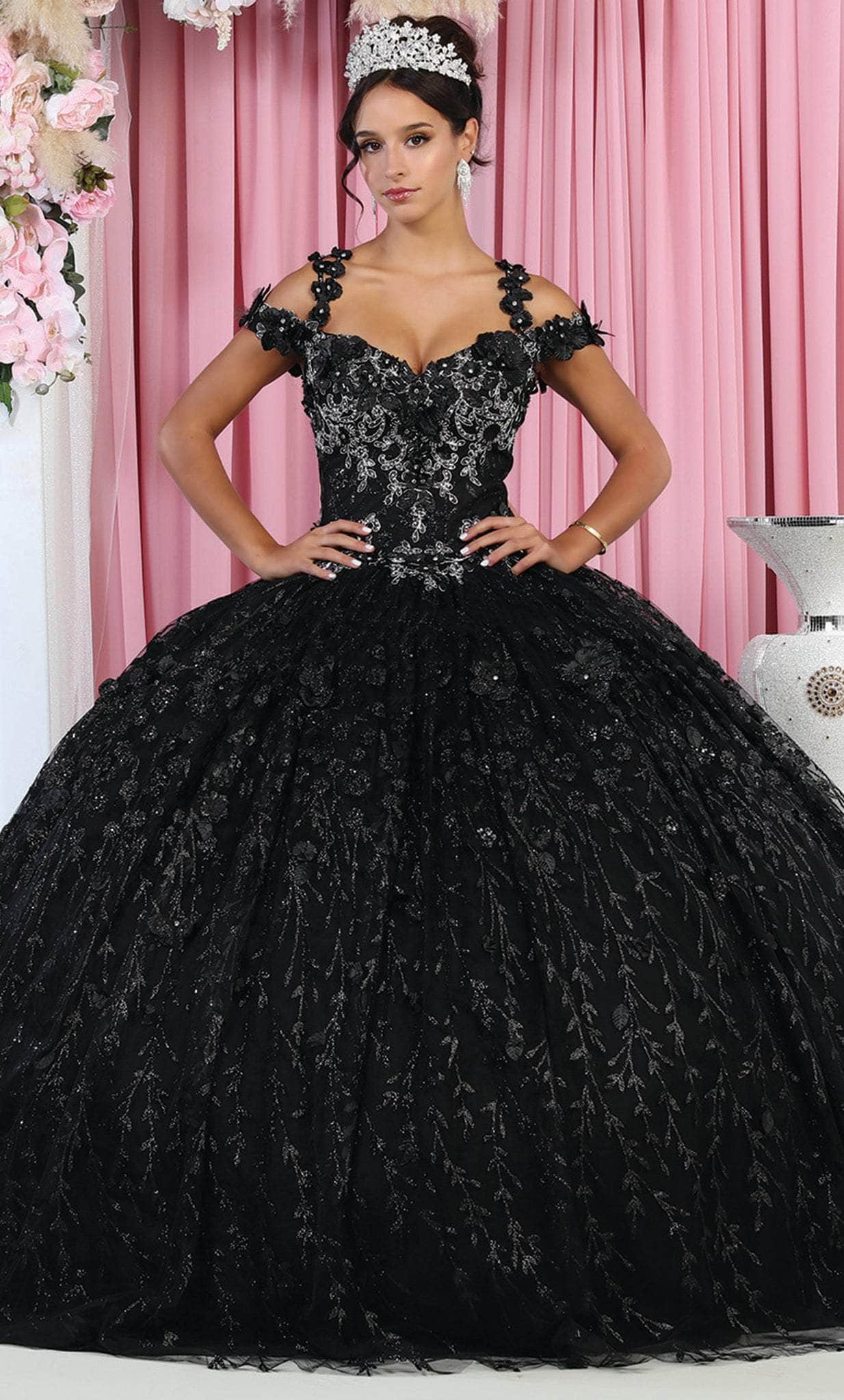 Image of May Queen LK172 - Cold Shoulder Quinceanera Ballgown