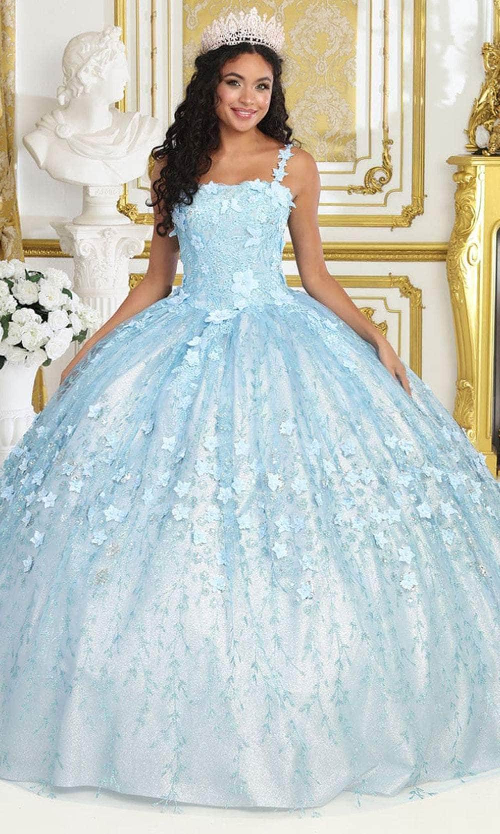 Image of May Queen LK208 - Floral Glitter Ballgown