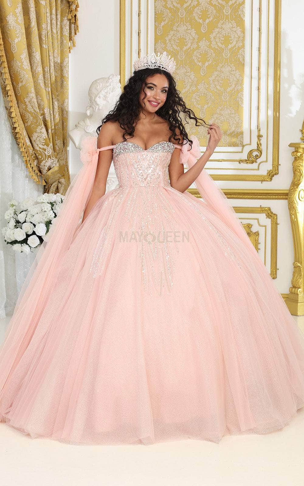 Image of May Queen LK238 - Bow Draped Ballgown
