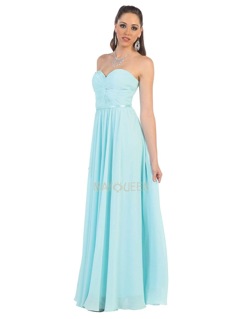 Image of May Queen - MQ1145 Strapless Sweetheart Ruched Bodice A-Line Gown